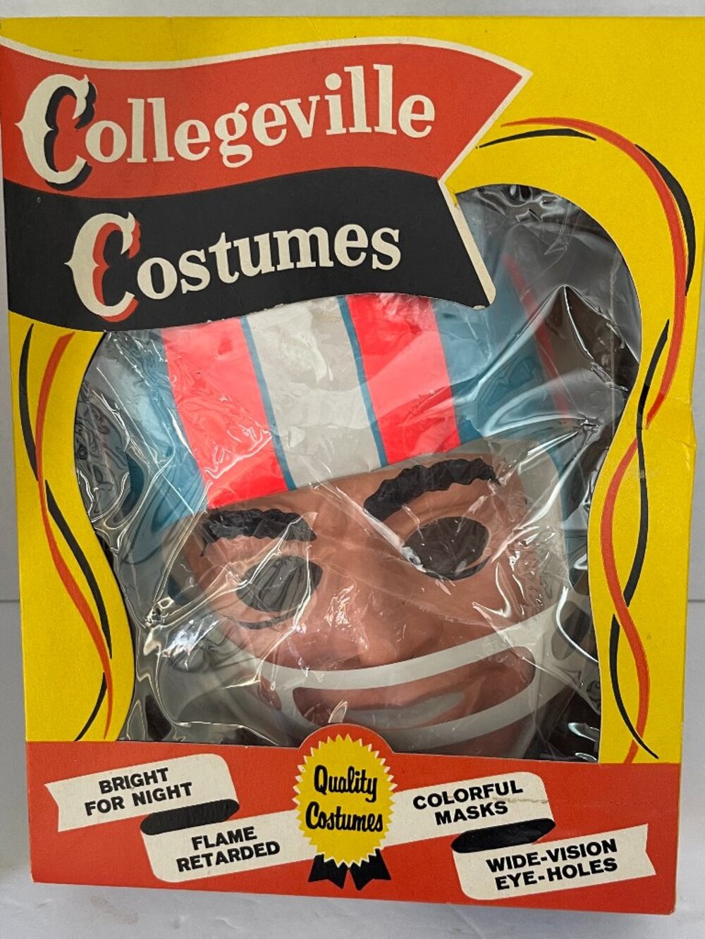 Vintage New Collegeville Halloween Mask Football "Hero" Large Made in the USA